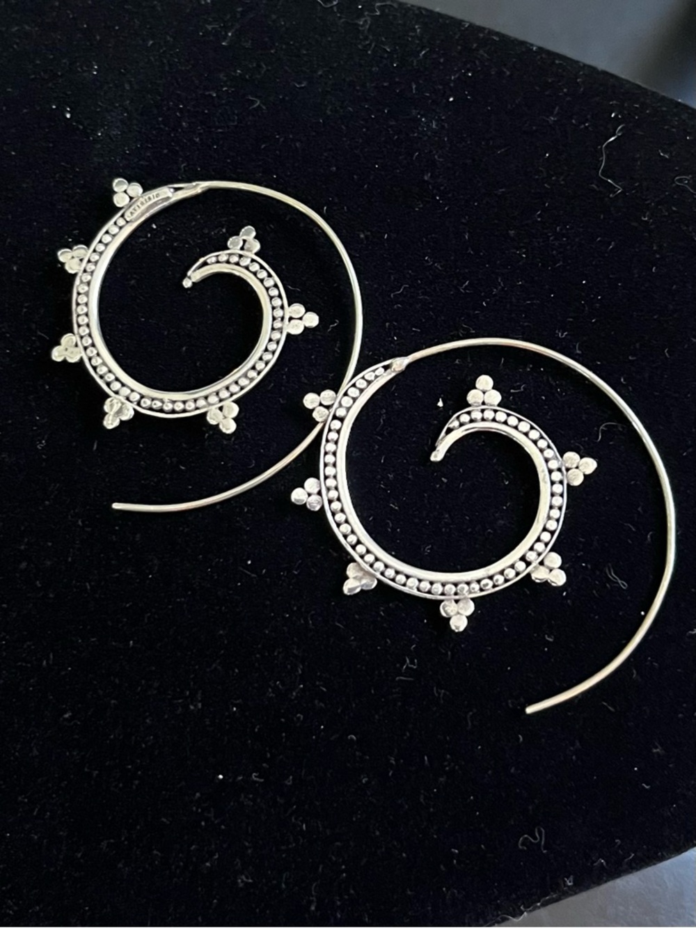 Sterling Silver open spiral hoop earrings